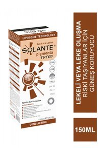 Solante Tinted 50 Faktör Tüm Ciltler İçin Nemlendirici Suya Dayanıklı Yüz Güneş Kremi 150 ml