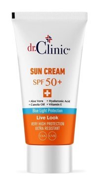 Dr. Clinic 50 Faktör Tüm Ciltler İçin Nemlendirici Suya Dayanıklı Yüz ve Vücut Güneş Kremi 50 ml