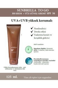 Hl Cosmetics Sunbrella Renkli 50 Faktör Tüm Ciltler İçin Nemlendirici Yaşlanma Karşıtı Kapatıcılı Suya Dayanıklı Yüz ve Vücut Güneş Kremi 125 ml