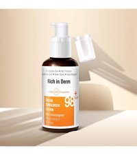 Rich In Derm 50 Faktör Tüm Ciltler İçin Leke Karşıtı Nemlendirici Yağsız Suya Dayanıklı Yüz ve Vücut Güneş Losyonu 50 ml