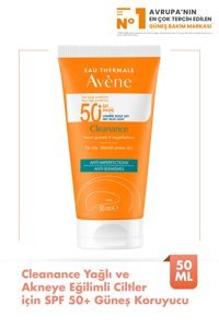 Avene 50 Faktör Yağlı Ciltler İçin Leke Karşıtı Nemlendirici Yağsız Suya Dayanıklı Yüz ve Vücut Güneş Kremi 50 ml