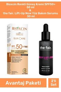 Bioxcin Renkli 50 Faktör Tüm Ciltler İçin Leke Karşıtı Nemlendirici Yağsız Suya Dayanıklı Yüz ve Vücut Güneş Kremi 50 ml