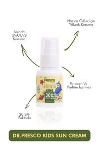 Dr Fresco 30 Faktör Tüm Ciltler İçin Leke Karşıtı Nemlendirici Yağsız Suya Dayanıklı Yüz ve Vücut Güneş Kremi 50 ml