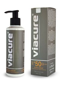 Viacure 50 Faktör Tüm Ciltler İçin Leke Karşıtı Nemlendirici Yağsız Suya Dayanıklı Yüz ve Vücut Güneş Kremi 200 ml