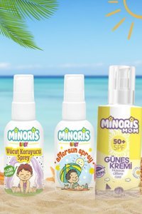 Minoris Baby 50 Faktör Tüm Ciltler İçin Leke Karşıtı Nemlendirici Yağsız Suya Dayanıklı Yüz ve Vücut Güneş Kremi 150 ml