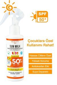 Beauty Collection Beauty 50 Faktör Tüm Ciltler İçin Leke Karşıtı Nemlendirici Yağsız Suya Dayanıklı Yüz ve Vücut Güneş Sütü 150 ml