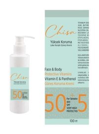 Chisa 50 Faktör Tüm Ciltler İçin Leke Karşıtı Nemlendirici Yağsız Suya Dayanıklı Yüz ve Vücut Güneş Kremi 50 ml