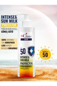 Dr. Clinic Sun 50 Faktör Tüm Ciltler İçin Leke Karşıtı Nemlendirici Yağsız Suya Dayanıklı Yüz ve Vücut Güneş Kremi 150 ml