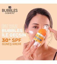 Bs Bubbles Cosmetic 50 Faktör Tüm Ciltler İçin Leke Karşıtı Nemlendirici Suya Dayanıklı Yüz ve Vücut Güneş Kremi 100 ml