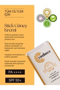Cosheco Stick 50 Faktör Tüm Ciltler İçin Leke Karşıtı Nemlendirici Yağsız Suya Dayanıklı Yüz Güneş Kremi 15 ml