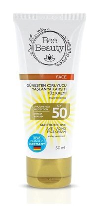 Bee Beauty 50 Faktör Tüm Ciltler İçin Nemlendirici Yaşlanma Karşıtı Suya Dayanıklı Yüz ve Vücut Güneş Kremi 50 ml