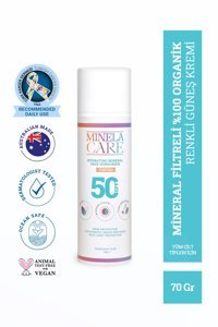 Minela Care Renkli 50 Faktör Tüm Ciltler İçin Nemlendirici Kapatıcılı Suya Dayanıklı Yüz ve Vücut Güneş Kremi 50 ml