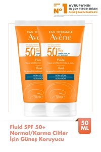 Avene 50 Faktör Tüm Ciltler İçin Leke Karşıtı Nemlendirici Yağsız Suya Dayanıklı Yüz ve Vücut Güneş Kremi 2x50 ml