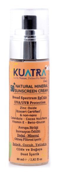 Kuatra 50 Faktör Tüm Ciltler İçin Nemlendirici Suya Dayanıklı Yüz Güneş Kremi 50 ml