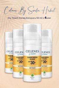 Celenes Herbal Dry Touch 30 Faktör Tüm Ciltler İçin Nemlendirici Suya Dayanıklı Yüz Güneş Kremi 4x50 ml