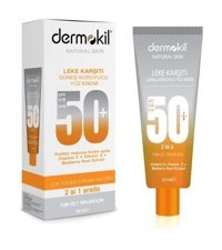 Dermokil Natural Skin 50 Faktör Tüm Ciltler İçin Leke Karşıtı Nemlendirici Yağsız Suya Dayanıklı Yüz ve Vücut Güneş Kremi 50 ml