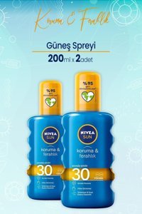 Nivea Sun 30 Faktör Tüm Ciltler İçin Nemlendirici Suya Dayanıklı Yüz ve Vücut Güneş Kremi 2x200 ml