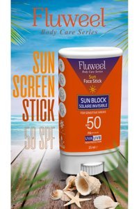Fluweel Stick 50 Faktör Tüm Ciltler İçin Nemlendirici Suya Dayanıklı Yüz Güneş Kremi 15 ml