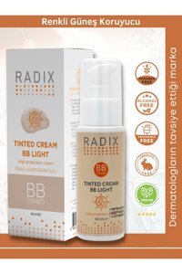 Radix Renkli 50 Faktör Tüm Ciltler İçin Leke Karşıtı Nemlendirici Yağsız Suya Dayanıklı Yüz ve Vücut Güneş Kremi 40 ml