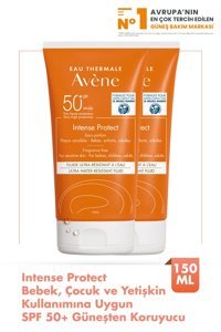 Avene Intense 50 Faktör Tüm Ciltler İçin Nemlendirici Suya Dayanıklı Yüz Güneş Kremi 2x150 ml