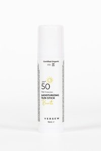 Versew Stick 50 Faktör Tüm Ciltler İçin Leke Karşıtı Nemlendirici Yağsız Suya Dayanıklı Yüz ve Vücut Güneş Kremi 50 ml