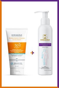 Doragold Renkli 50 Faktör Tüm Ciltler İçin Leke Karşıtı Nemlendirici Kapatıcılı Suya Dayanıklı Yüz Güneş Kremi 50 ml