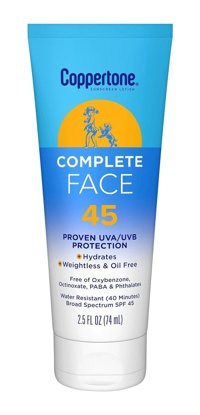 Coppertone Complete Face 45 Faktör Tüm Ciltler İçin Nemlendirici Suya Dayanıklı Yüz Güneş Kremi 74 ml