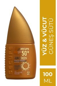 İlayda Secure 50 Faktör Tüm Ciltler İçin Yağsız Suya Dayanıklı Yüz ve Vücut Güneş Sütü 100 ml