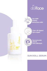 Dollface 50 Faktör Tüm Ciltler İçin Nemlendirici Suya Dayanıklı Yüz Güneş Kremi 50 ml
