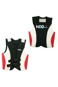 Lalizas 50 Newton Fermuarlı Sertifikalı Çocuk Siyah - Beyaz - Kırmızı 50 - 70 kg Can Yeleği