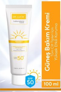 Dr Luci̇e 50 Faktör Tüm Ciltler İçin Leke Karşıtı Nemlendirici Yağsız Suya Dayanıklı Yüz ve Vücut Güneş Kremi 100 ml