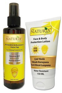 Naturix 50 Faktör Tüm Ciltler İçin Nemlendirici Suya Dayanıklı Yüz ve Vücut Güneş Losyonu 30 ml