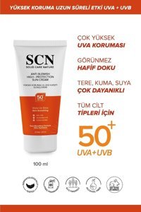 Scn Solid Care Nature Scn Solıd Care 50 Faktör Tüm Ciltler İçin Leke Karşıtı Nemlendirici Yaşlanma Karşıtı Yağsız Suya Dayanıklı Yüz ve Vücut Güneş Kremi 100 ml