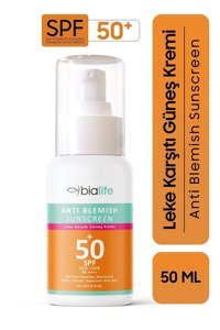 Bialife 50 Faktör Tüm Ciltler İçin Leke Karşıtı Nemlendirici Suya Dayanıklı Yüz Güneş Kremi 50 ml