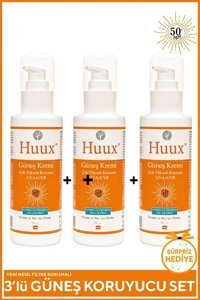 Huux 50 Faktör Tüm Ciltler İçin Leke Karşıtı Nemlendirici Suya Dayanıklı Yüz Güneş Kremi 50 ml