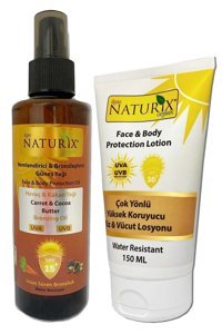 Naturix 30 Faktör Tüm Ciltler İçin Nemlendirici Suya Dayanıklı Yüz ve Vücut Güneş Losyonu 50 ml