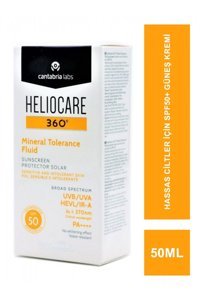 Cantabria Labs Heliocare 360 Mineral Tolerance Fluid 50 Faktör Tüm Ciltler İçin Leke Karşıtı Nemlendirici Yağsız Suya Dayanıklı Yüz ve Vücut Güneş Kremi 50 ml