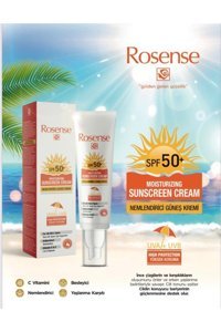Rosense 50 Faktör Tüm Ciltler İçin Leke Karşıtı Nemlendirici Yağsız Suya Dayanıklı Yüz ve Vücut Güneş Kremi 50 ml
