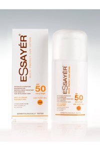 Essayer 50 Faktör Tüm Ciltler İçin Leke Karşıtı Nemlendirici Yağsız Suya Dayanıklı Yüz ve Vücut Güneş Losyonu 125 ml