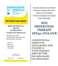 Dermocream Formula Sun Protection 50 Faktör Tüm Ciltler İçin Leke Karşıtı Nemlendirici Yağsız Suya Dayanıklı Yüz Güneş Kremi 50 ml