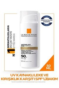 La Roche Posay Anthelios Age Correct 50 Faktör Tüm Ciltler İçin Leke Karşıtı Nemlendirici Yağsız Suya Dayanıklı Yüz ve Vücut Güneş Kremi 50 ml
