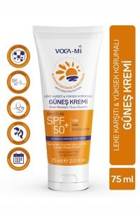 Vogami 50 Faktör Kuru Ciltler İçin Leke Karşıtı Nemlendirici Suya Dayanıklı Yüz ve Vücut Güneş Kremi 75 ml