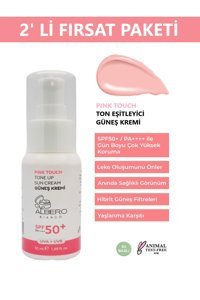 Albero Bianco Renkli 50 Faktör Tüm Ciltler İçin Nemlendirici Kapatıcılı Suya Dayanıklı Yüz Güneş Kremi 50 ml