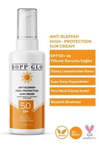 Bopp Glo 50 Faktör Tüm Ciltler İçin Leke Karşıtı Nemlendirici Suya Dayanıklı Yüz Güneş Kremi 50 ml