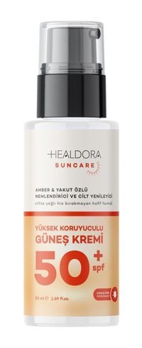 Healdora 50 Faktör Tüm Ciltler İçin Nemlendirici Suya Dayanıklı Yüz Güneş Kremi 50 ml