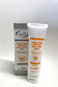 Q&R 50 Faktör Tüm Ciltler İçin Nemlendirici Suya Dayanıklı Yüz ve Vücut Güneş Kremi 100 ml