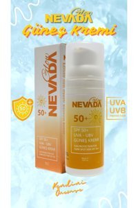Glow Nevada 50 Faktör Tüm Ciltler İçin Leke Karşıtı Nemlendirici Yağsız Suya Dayanıklı Yüz ve Vücut Güneş Kremi 50 ml