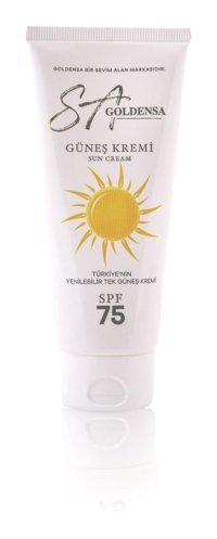 Sa Goldensa Sun Cream 75 Faktör Tüm Ciltler İçin Leke Karşıtı Nemlendirici Yağsız Suya Dayanıklı Yüz ve Vücut Güneş Kremi 50 ml
