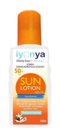 İyonya 50 Faktör Yağlı Ciltler İçin Leke Karşıtı Nemlendirici Yağsız Suya Dayanıklı Yüz ve Vücut Güneş Kremi 50 ml