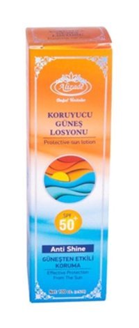 Alizade Anti Shine 50 Faktör Tüm Ciltler İçin Yağsız Suya Dayanıklı Yüz ve Vücut Güneş Losyonu 100 ml